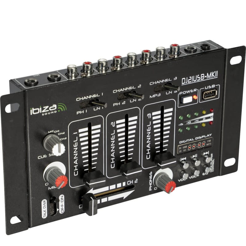 Mixer Usb Cu Afisaj Cu Led Uri Ibiza Dj21usb Mkii1