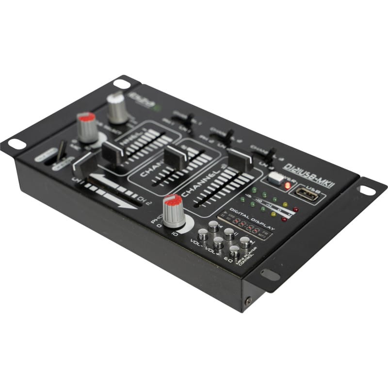 Mixer Usb Cu Afisaj Cu Led Uri Ibiza Dj21usb Mkii3