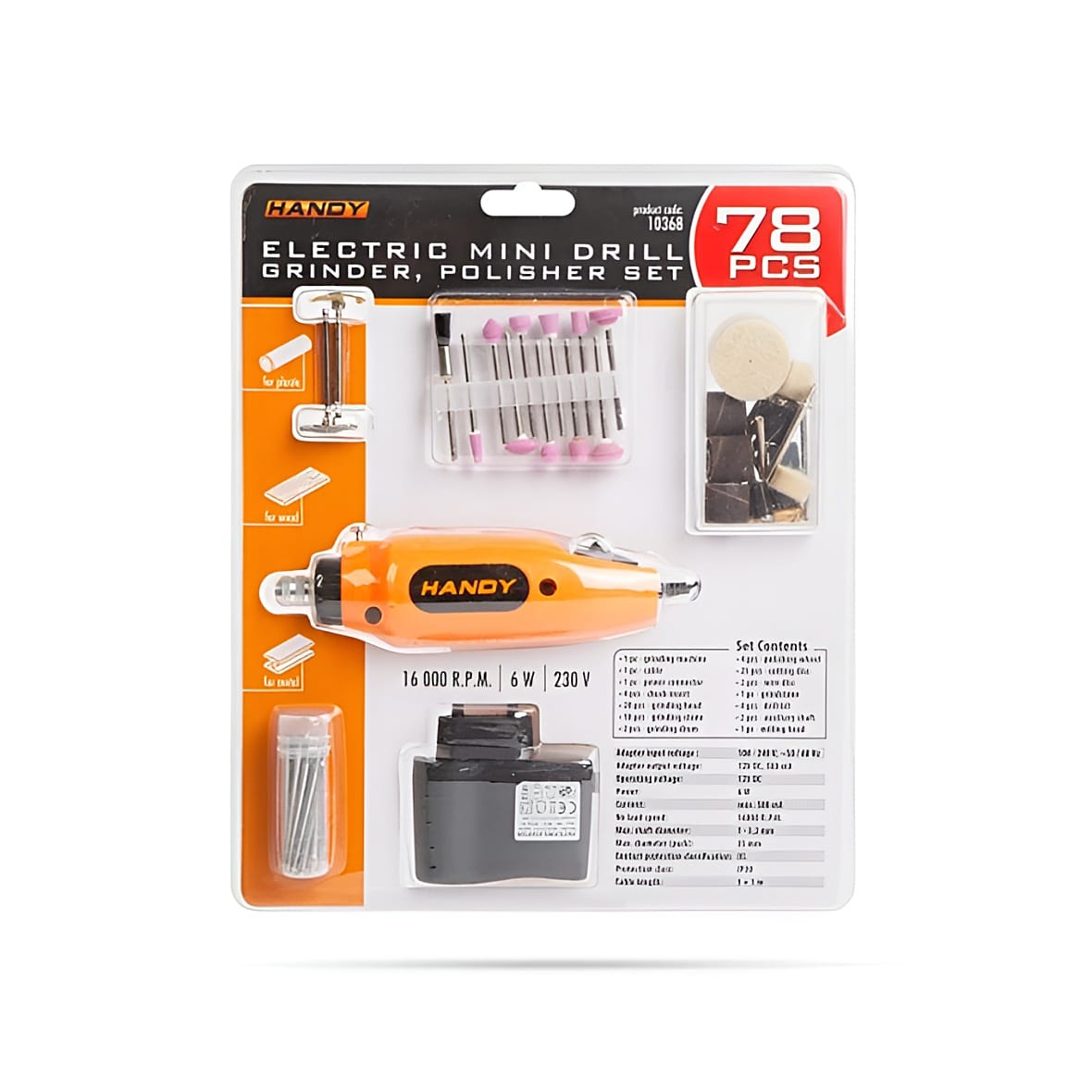 Set Masina Pirogravat Slefuit 230v 78 Componente Handy