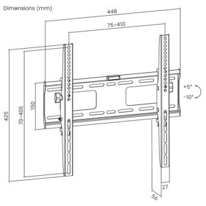 Suport Led Tv 32 55 Inch Inclinare Verticala Cabletech