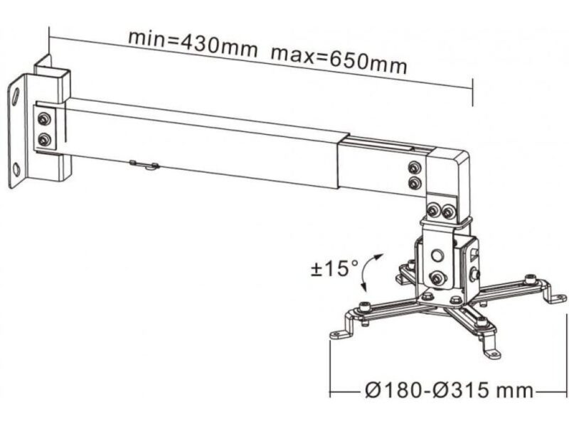 Suport De Perete Pentru Retroproiector Cabletech