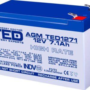 acumulator agm vrla 12v 71a high rate 151x65x95mm f2 ted battery expert holland