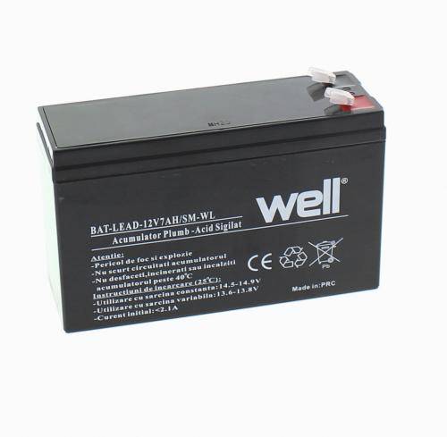 acumulator plumb acid 12v 7ah carcasa mica 150x50x90mm well 2