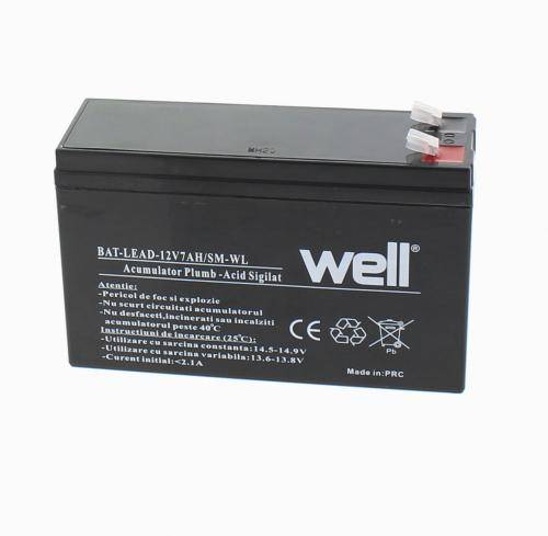 acumulator plumb acid 12v 7ah carcasa mica 150x50x90mm well 4