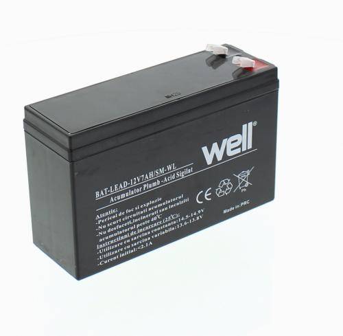 acumulator plumb acid 12v 7ah carcasa mica 150x50x90mm well