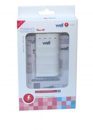 acumulator usb portabil powerbank 4000mah 1a alb well 2