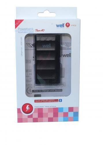 acumulator usb portabil powerbank 4000mah 1a negru well 2