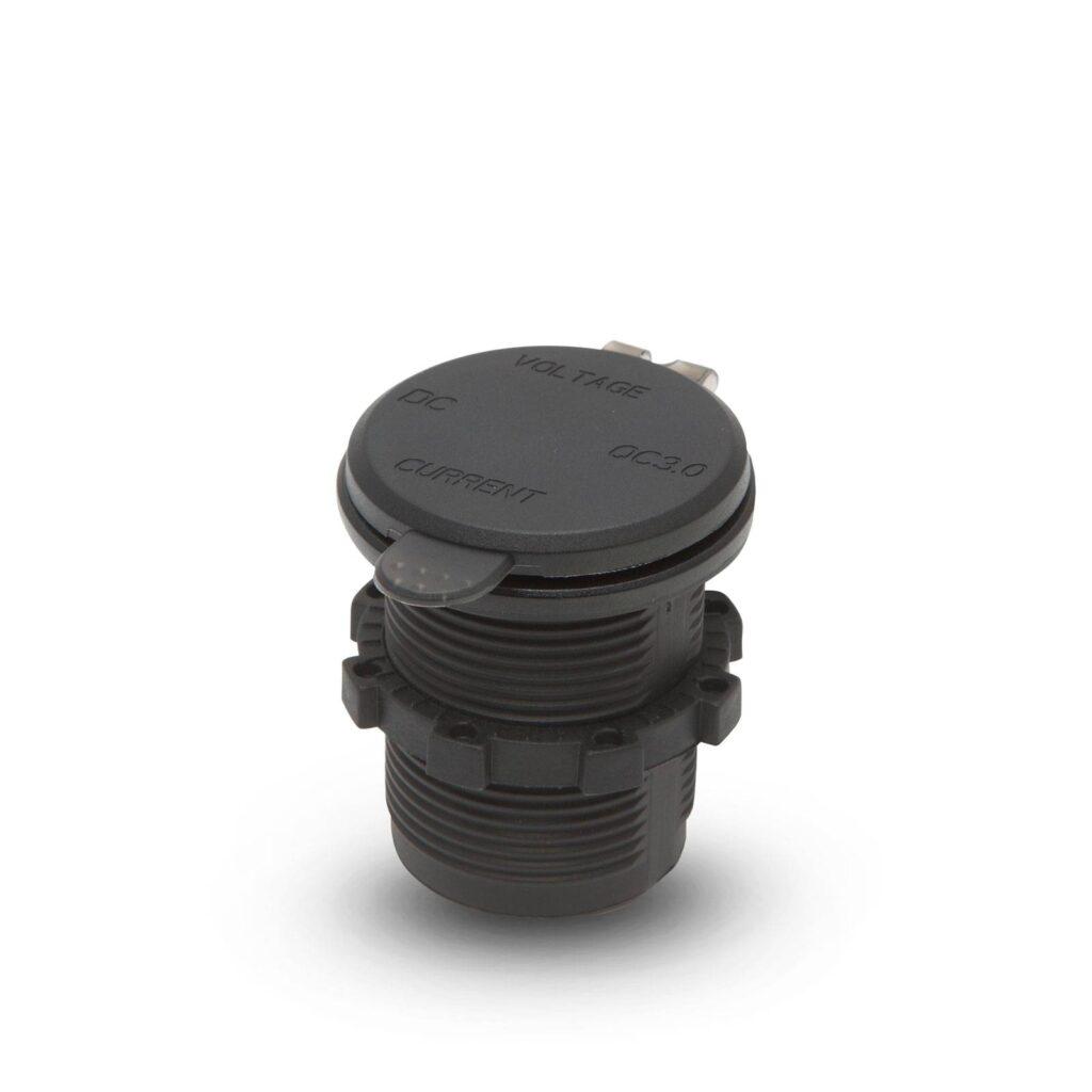 adaptor 12v 24v usb 21a qc30 cu montare in locul brichetei auto cu voltmetru 2