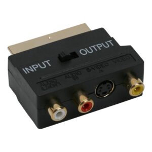 adaptor 3x rca si s vhs la scart tata aurit