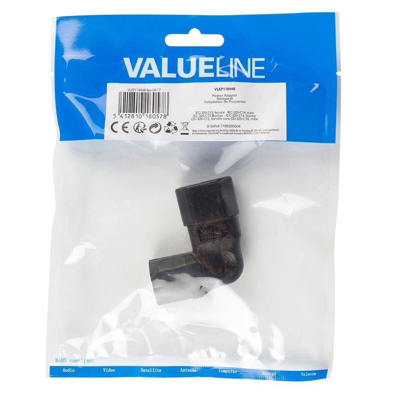 adaptor alimentare iec 320 c14 la iec 320 c13 la 90 grade spre dreapta valueline vlep11904b 3