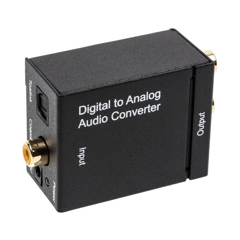 adaptor audio digital toslink la analog 2x rca mama mama