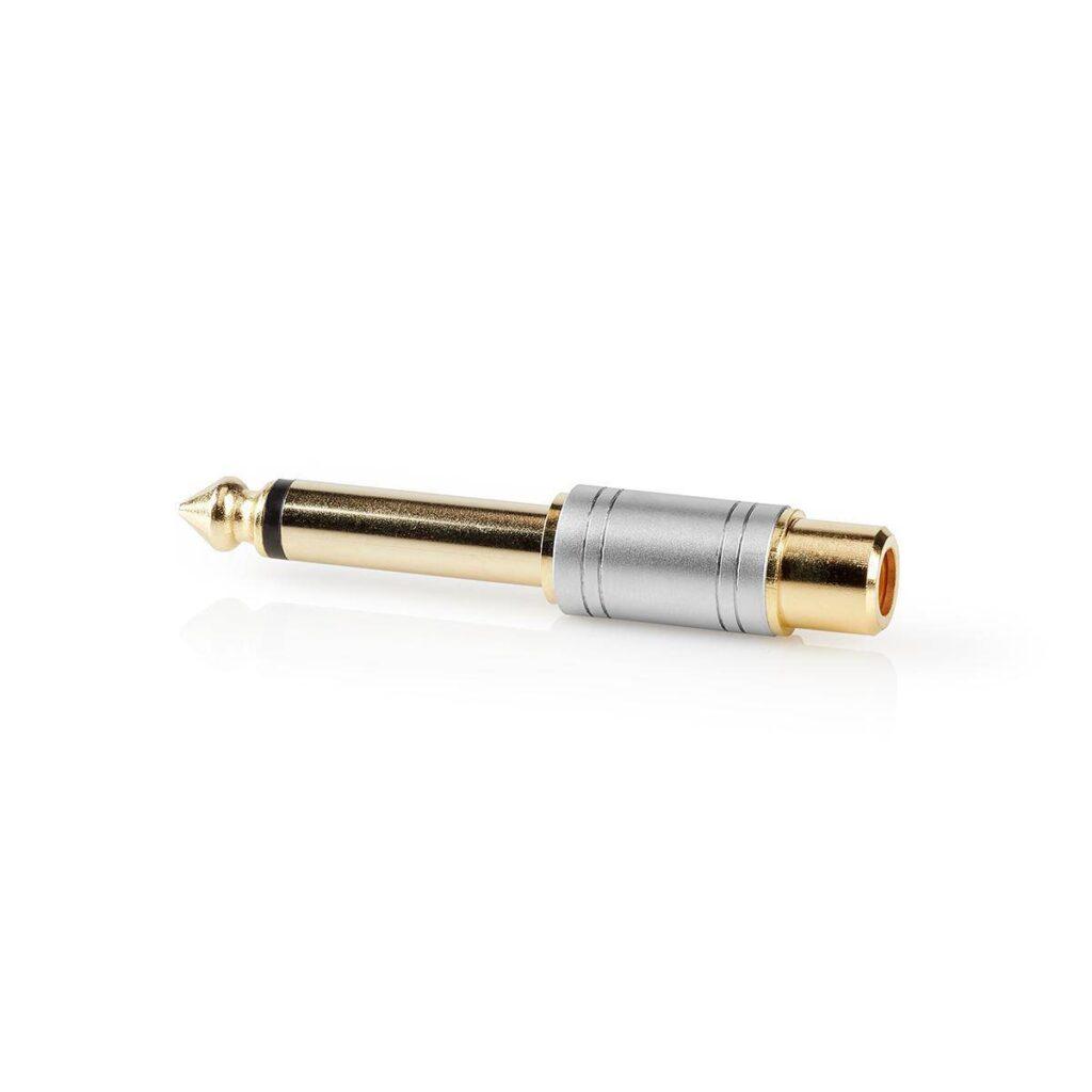 adaptor audio mono jack 635 mm tata rca mama gri nedis 2
