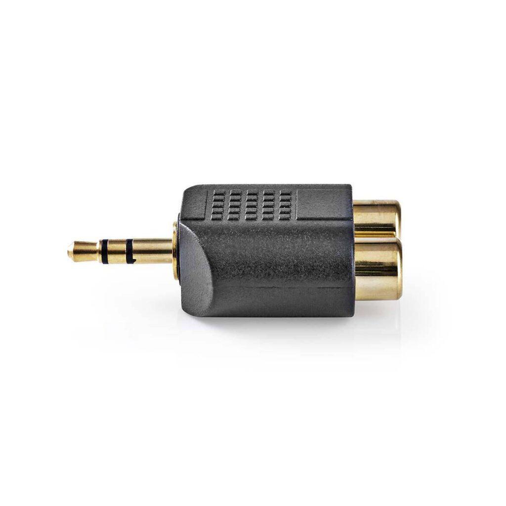 adaptor audio stereo jack 35 mm tata 2x rca mama aurit nedis 2