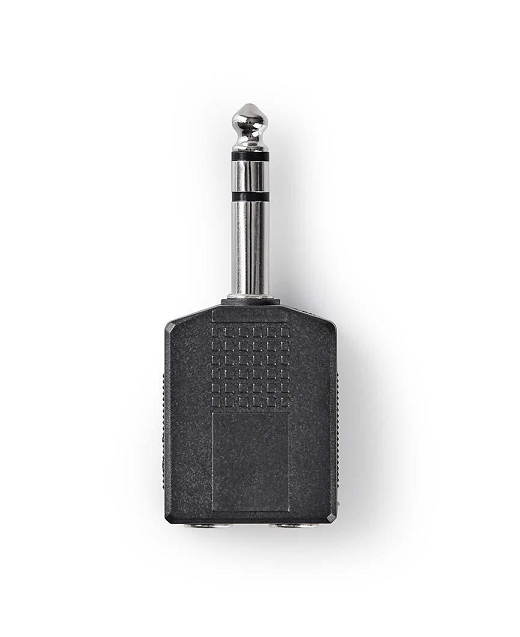 adaptor audio stereo jack 635 mm tata 2x 635 mm mama 1buc nedis 1