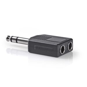 adaptor audio stereo jack 635 mm tata 2x 635 mm mama 1buc nedis