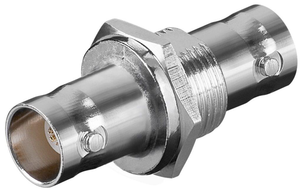 adaptor bnc mama bnc mama 50 ohm pe panou goobay 11365