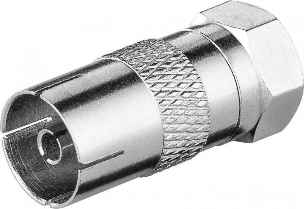 adaptor coaxial tv mama f tata din cupru goobay