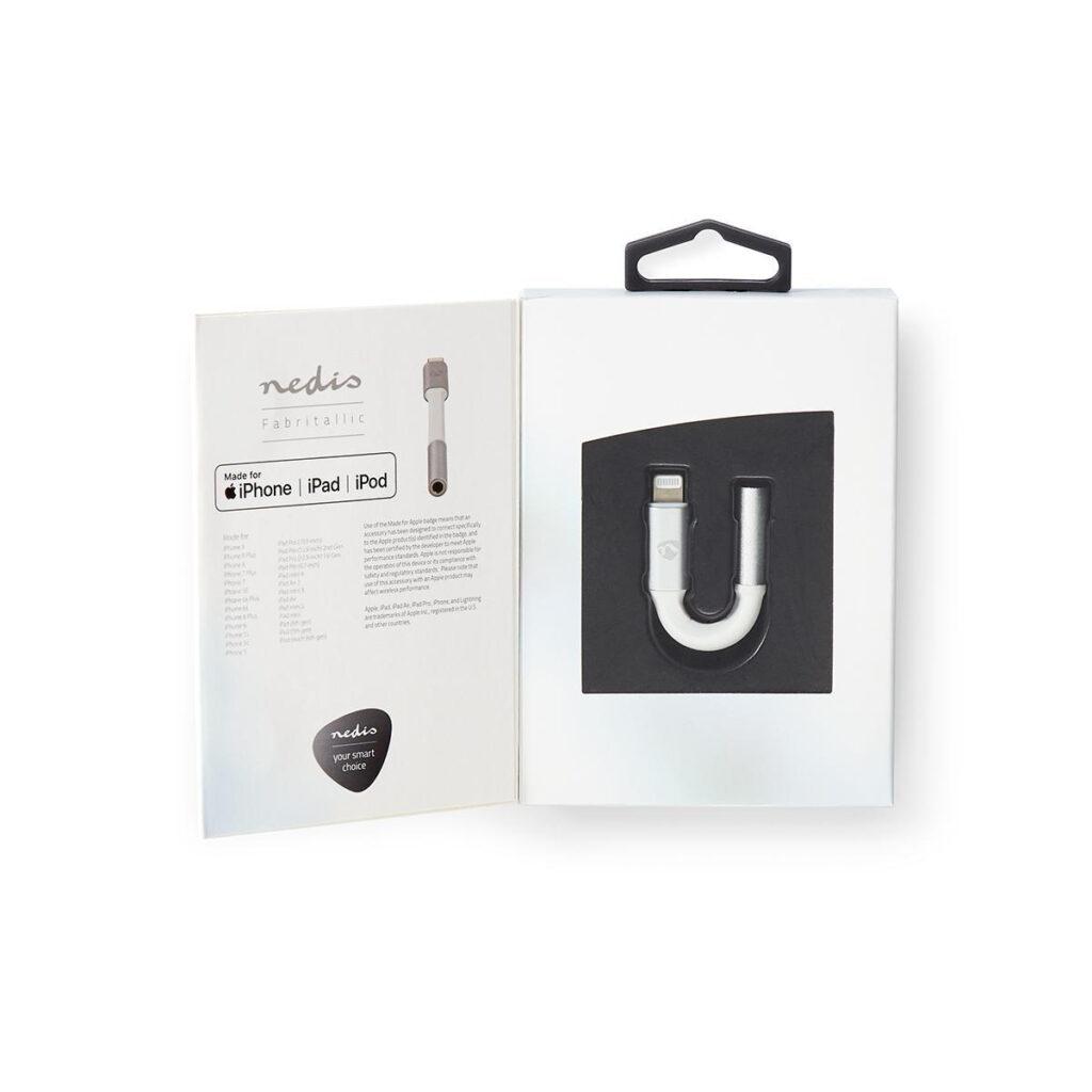 adaptor iphone apple lightning 8 pin tata la jack 35 mm mama 015m gri nedis 4