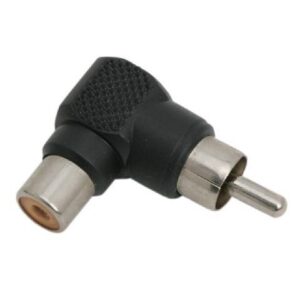 adaptor la 90 grade rca tata rca mama plastic negru