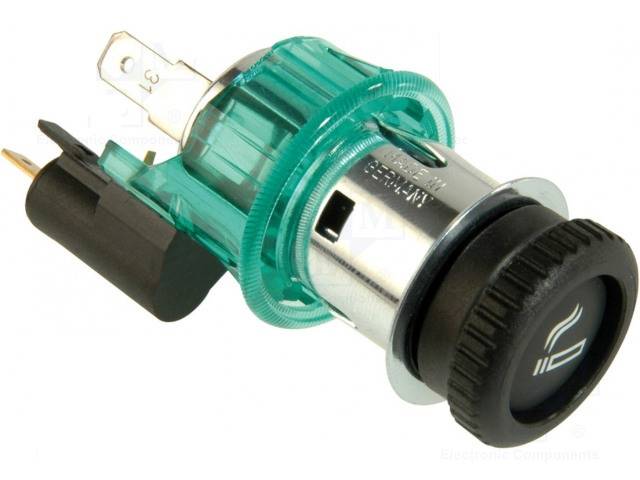adaptor mufa mama bricheta auto x1 10a 1224vdc verde pro car 68131100