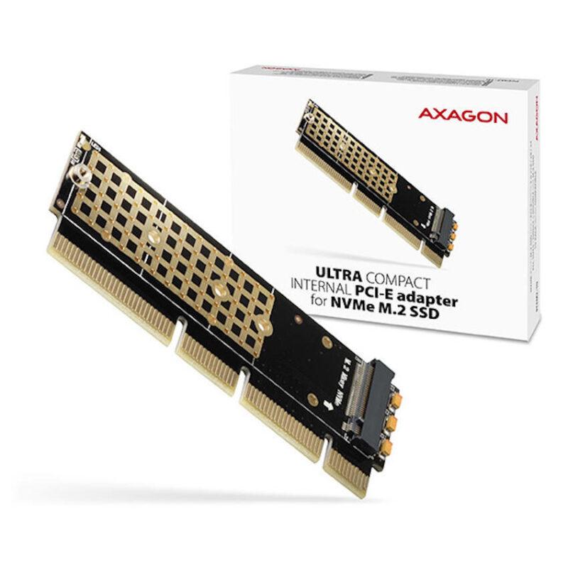 adaptor pci e 30 16x m2 ssd nvme ssd pana la 80mm low profile axagon nvme pcem2 1u 3