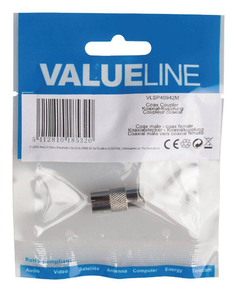 adaptor prelungire coaxial tata coaxial mama conector metalic valueline 4