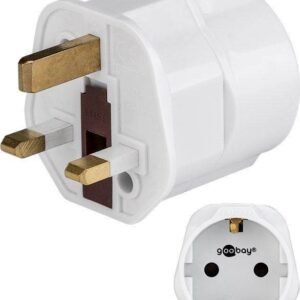 adaptor priza eu schuko priza uk cu pamantare pentru calatorii goobay