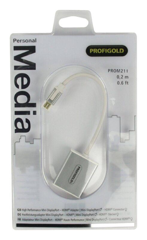 adaptor profesional mini displayport hdmi v11 02m alb profigold 4