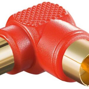adaptor rca tata 90 grade rca mama contacte aurite goobay