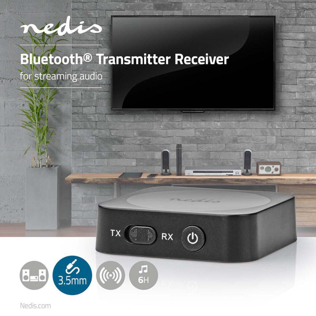 adaptor receptor audio wireless bluetooth 35 mm jack negru nedis 1