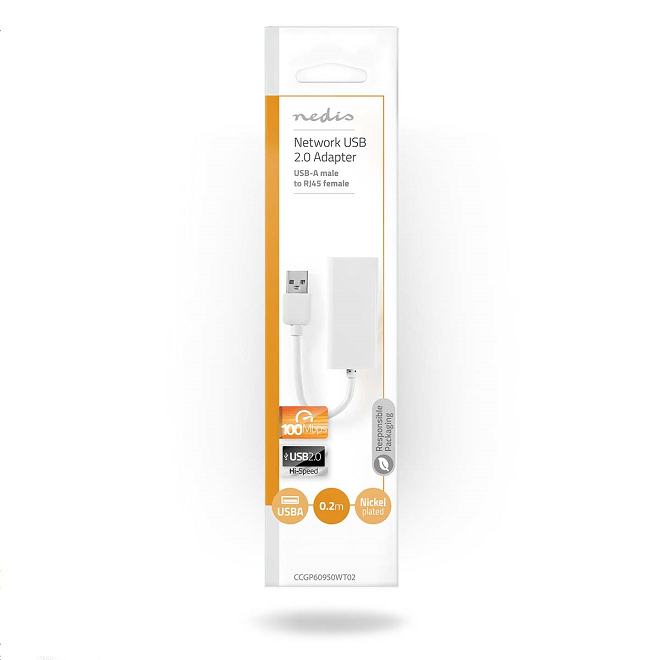adaptor retea usb a tata rj45 tata 10 100mbit 02m alb nedis 3