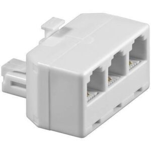 Adaptor RJ11 tata la 3x RJ11 mama alb Goobay
