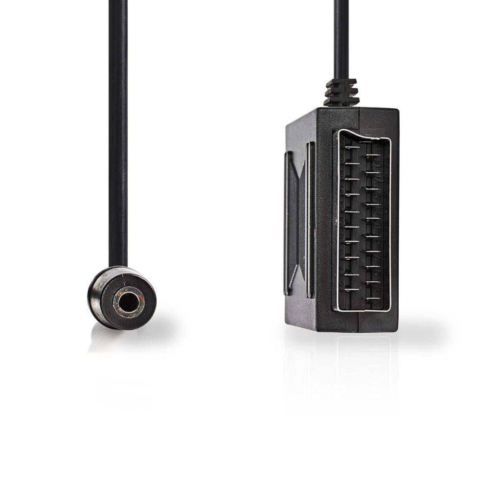 adaptor scart tata scart mama jack 35 mm mama 02m nedis 1