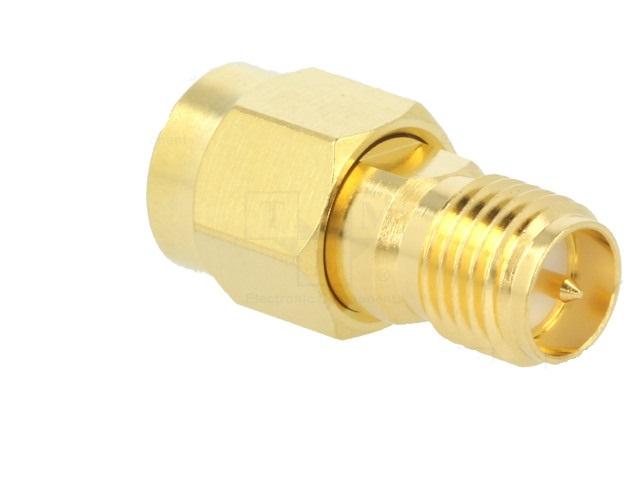 adaptor sma tata rp sma tata reverse drept 50ohm teflon aurit amphenol 132171rp 2