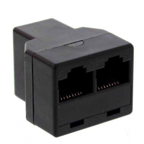adaptor telefonic 1x rj11 6p4c mama 2x rj11 6p4c mama negru well