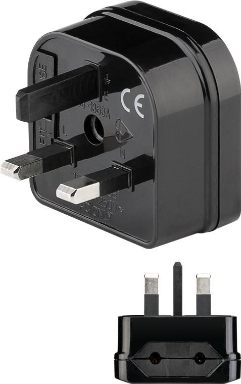 adaptor uk anglia euro 2 pini mama negru goobay