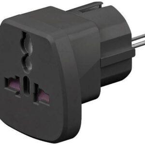 Adaptor univeral la CEE 7/7 Schuko negru 250V AC 16A Goobay