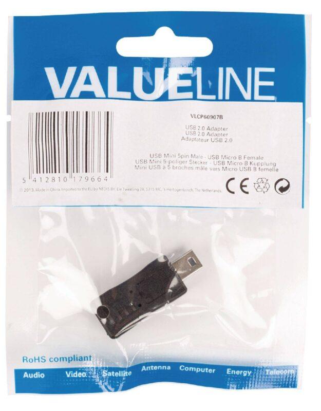 adaptor usb 20 usb micro usb b mama mini usb 5 pini tata valueline 2