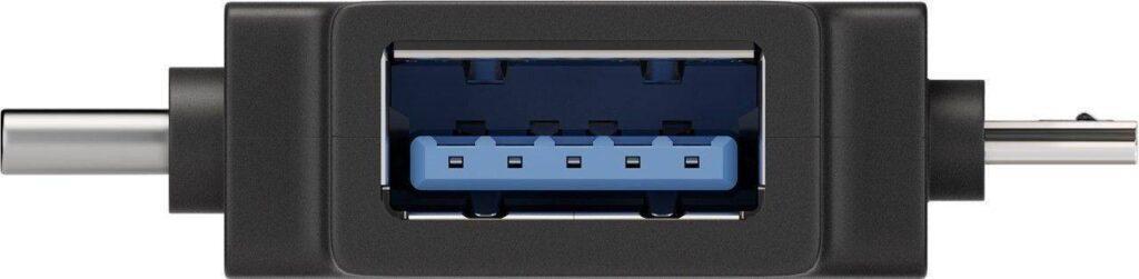 adaptor usb 30 a mama la micro usb tata usb type c tata negru goobay 1