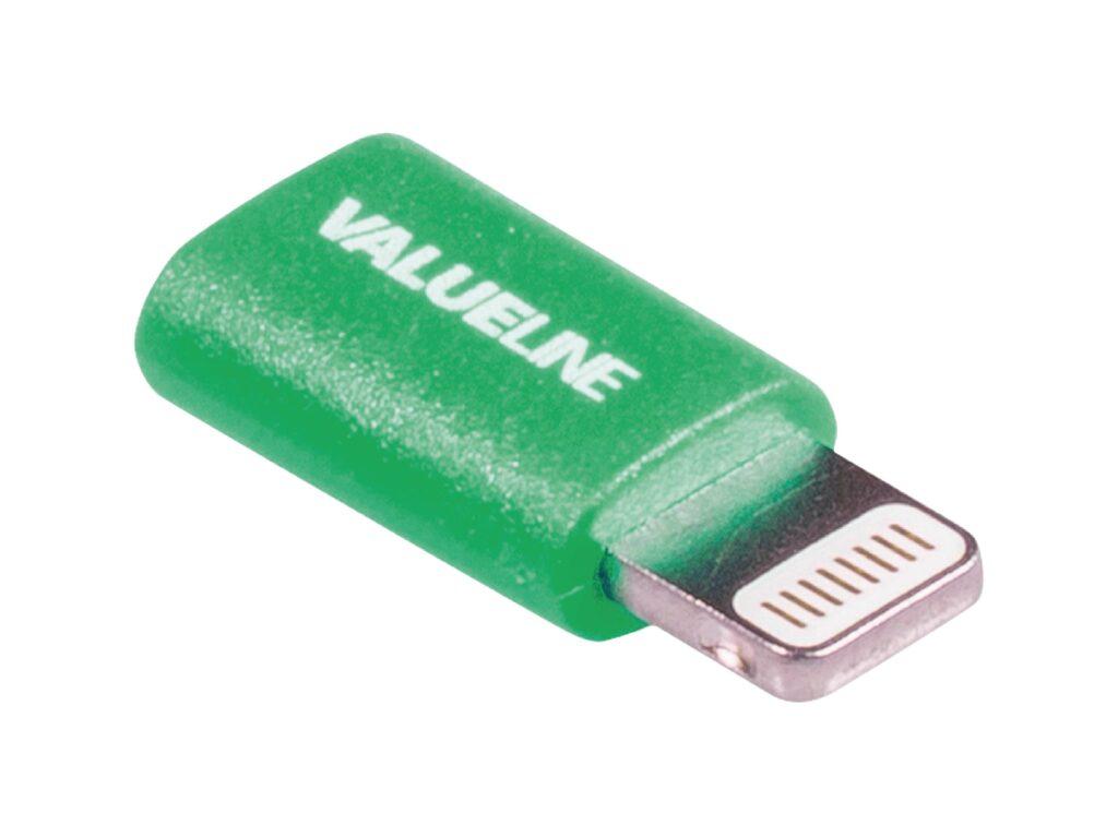 adaptor usb lightning tata micro usb mama verde valueline 1 scaled
