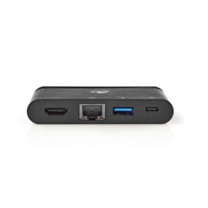 adaptor usb type c hdmi usb30 gigabit ethernet usb type c pd 100w negru nedis