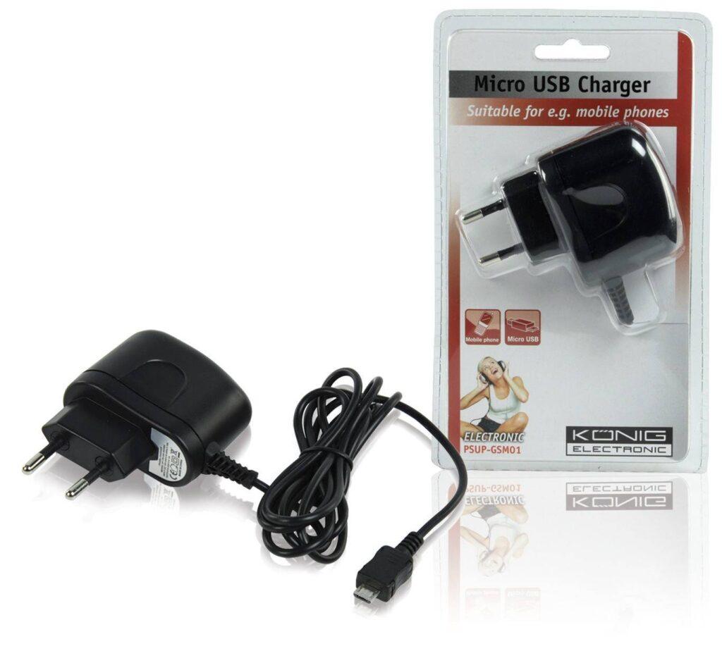 alimentator 220v micro usb 1a konig 1