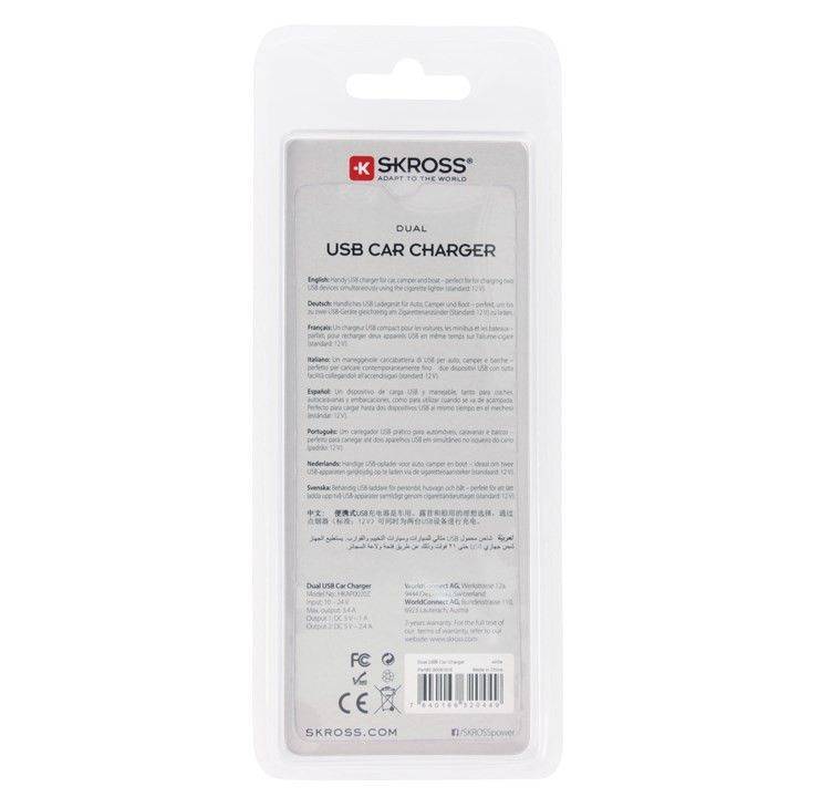 alimentator bricheta auto usb 12 24v 34a skross 4