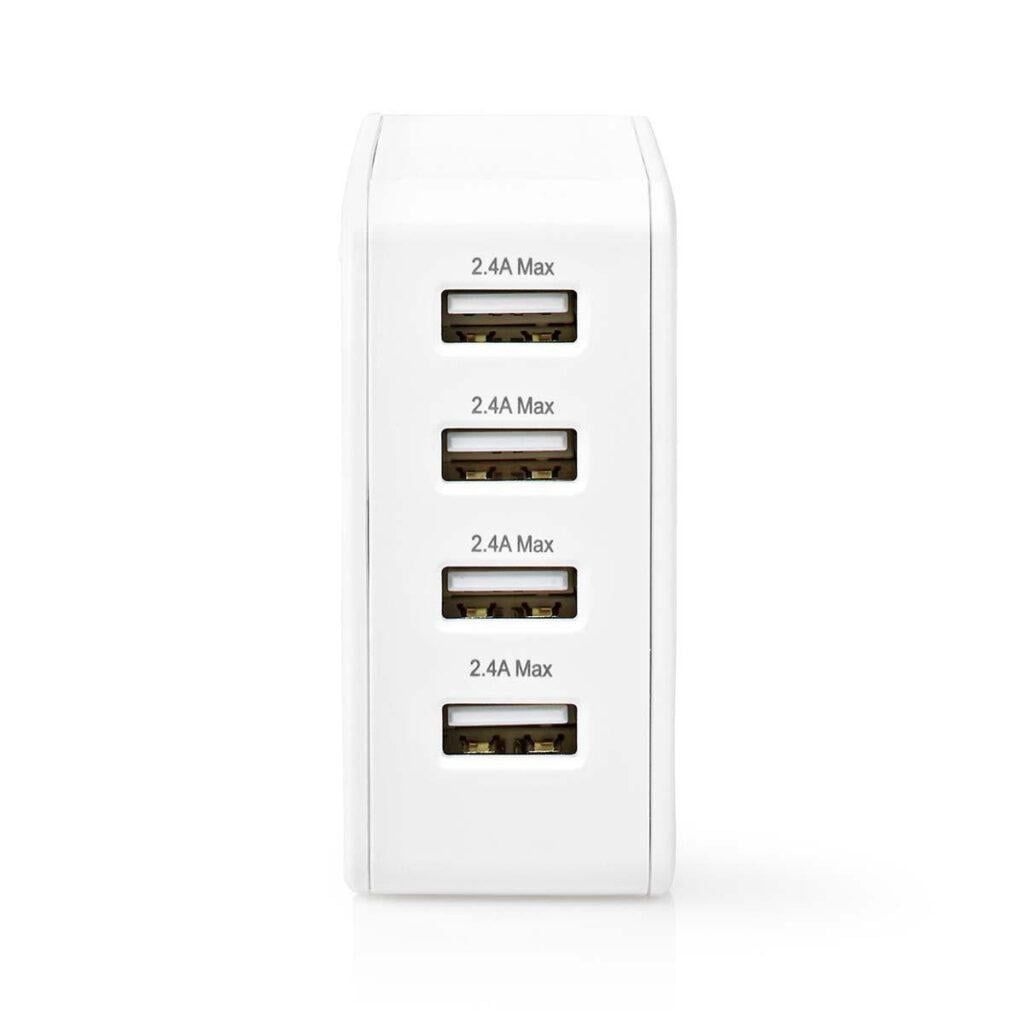 alimentator incarcator 220v usb 24w 2x24a 2x1a alb nedis 1
