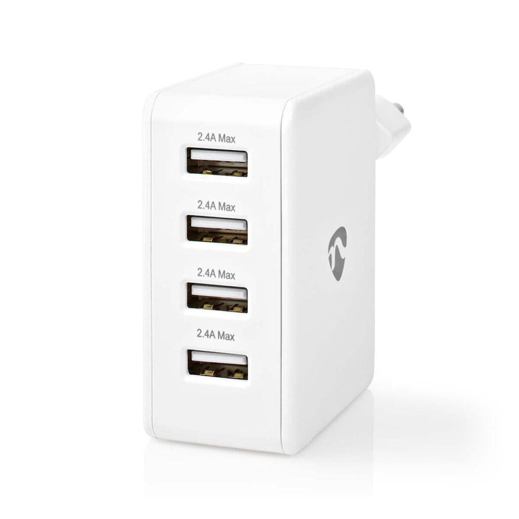 alimentator incarcator 220v usb 24w 2x24a 2x1a alb nedis