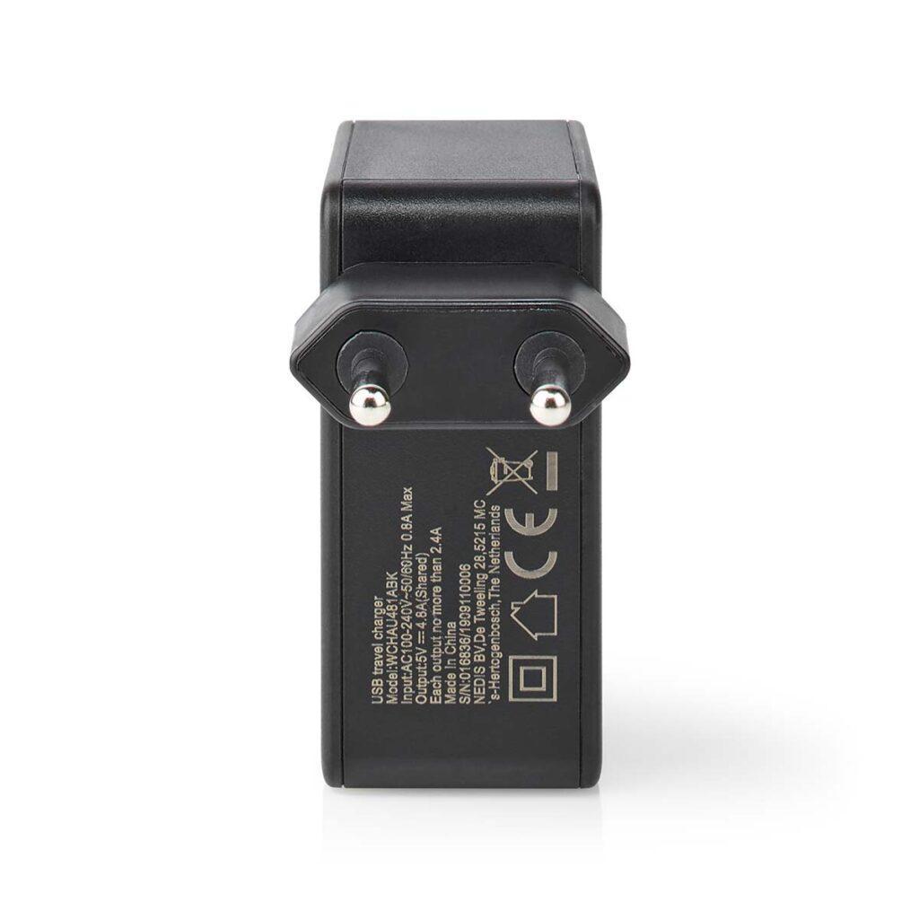 alimentator incarcator 220v usb 24w 2x24a 2x1a negru nedis 3