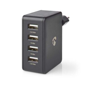 alimentator incarcator 220v usb 24w 2x24a 2x1a negru nedis