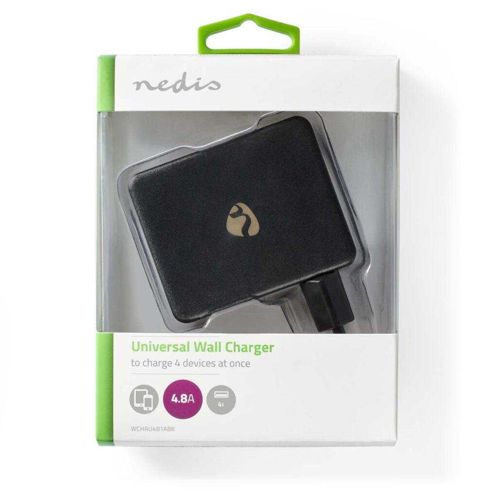 alimentator incarcator 220v usb 24w 2x24a 2x1a negru nedis 5