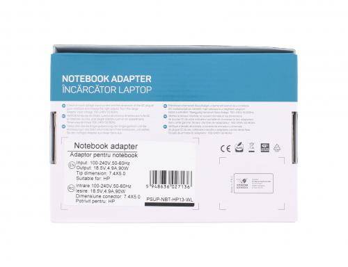 alimentator pentru laptop hp 185v 49a 90w mufa 74x50mm well 4