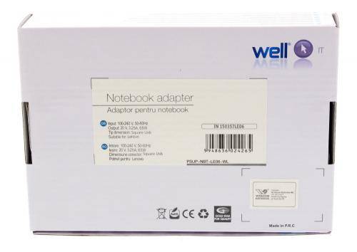 alimentator pentru laptop ibm lenovo 20v 325a 65w mufa patrata well 3